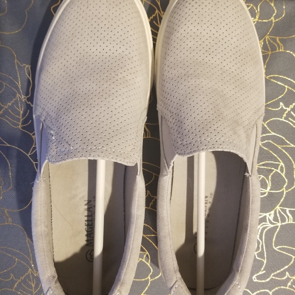 Super Cute Magellan Soft Gray Swede Sneakers - Picture 2 of 5